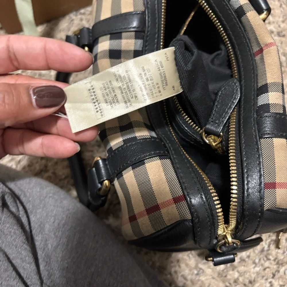Burberry Beige and Black Plaid Handbag - Picture 13 of 15